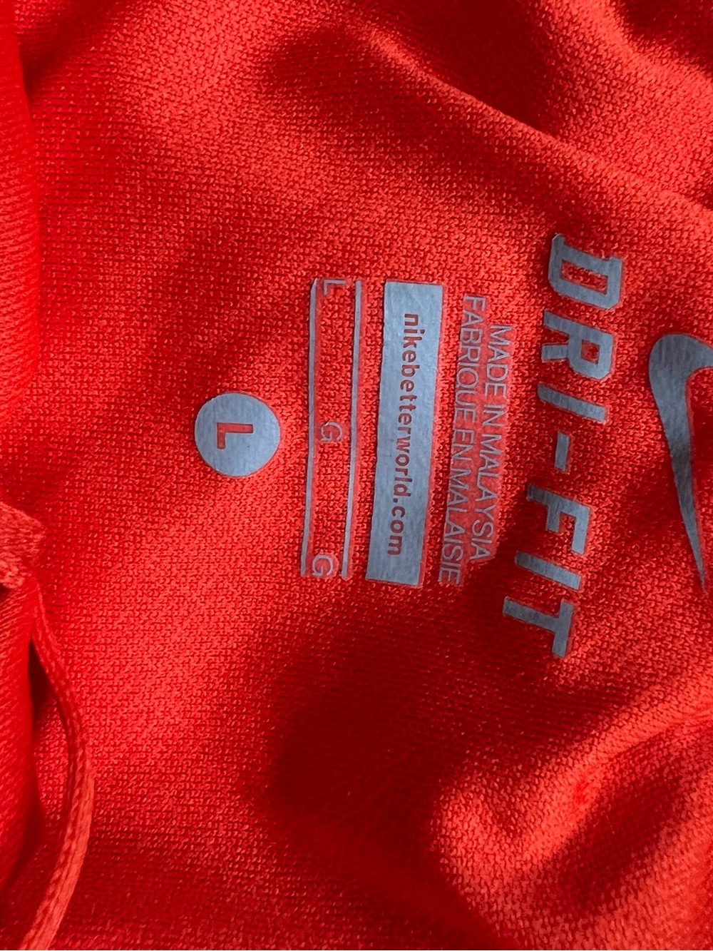 Nike Red/orange Dri-FIT Workout shorts with turquoise trim